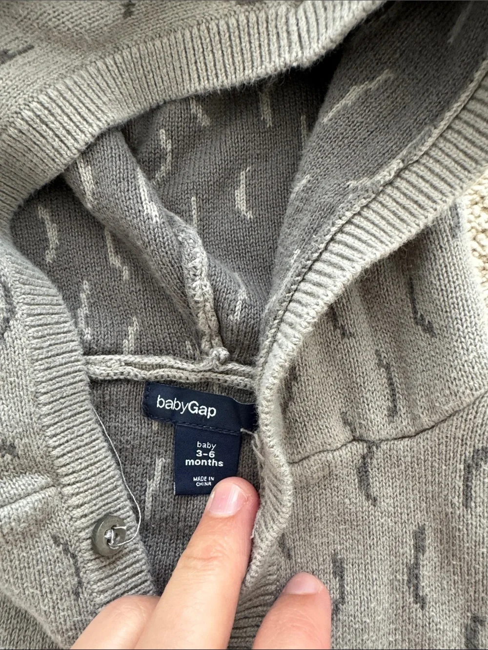 GAP Hooded Knit One-Piece in Taupe Gray